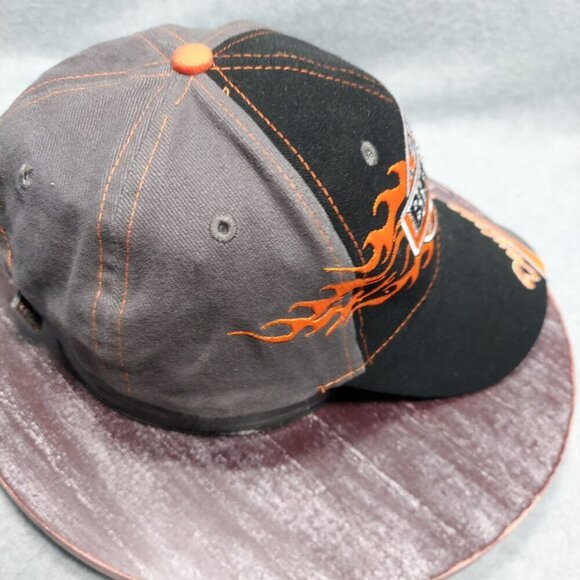 2007 Daytona Beach Bike Week Cap Gray & Black Adjustable Strap Flames - Picture 6 of 10